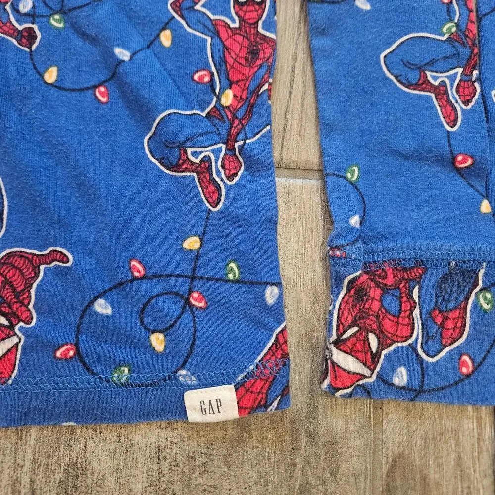 Gap Kids Marvel‎ Spider-Man Christmas Pajama Set Organic Cotton Size 10 Holiday